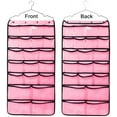 thumbnail image 1 of HUGFEGWE Hanging Jewelry Organizer Bag (40-Pockets) & 20 Magic Tape Hook Storage Bag Closet Storage for Portable Travel, Rings, Earrings, Necklaces, Clear PVC Plastic Windows, Roll-Up AZ824-11644, 1 of 6