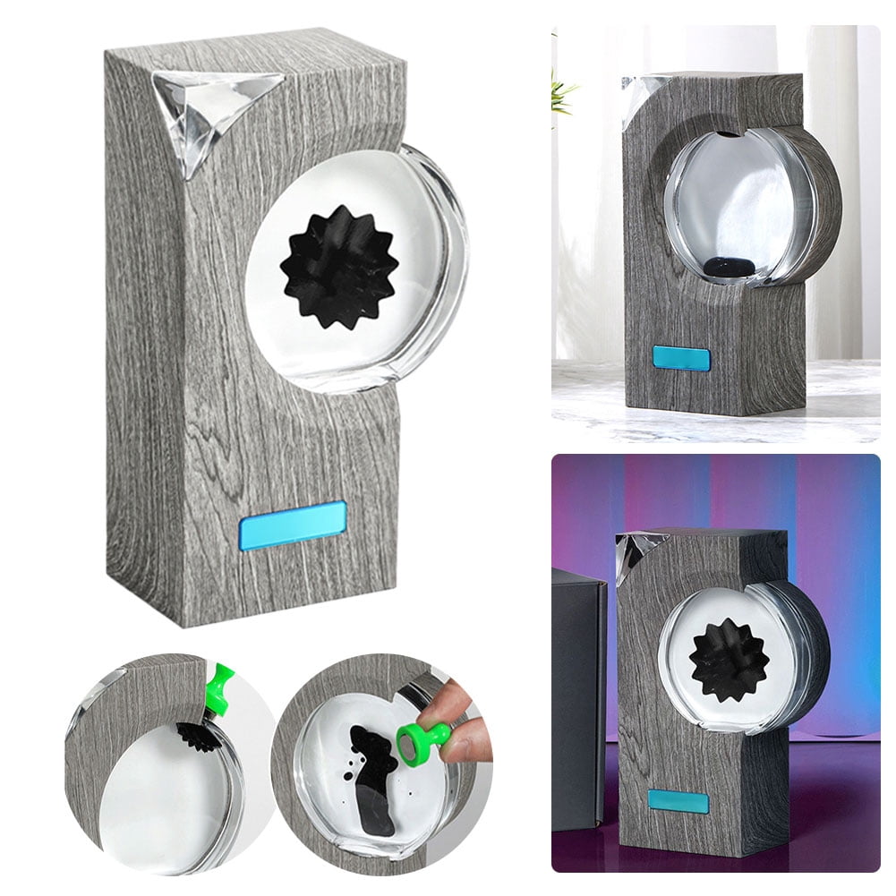 Ferrofluido danzante con ritmo musicale, altoparlante ferrofluido, simbiote in bottiglia, lampada da esposizione in ferrofluido, magnete liquido da scrivania, regalo decorativo da scrivania (bianco
