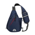 thumbnail image 7 of 1Pcs Sling Bag for Men 15.35in Dark Gray, Crossbody Backpack with Earphone Port, Lightweight Chest Pack for Travel Hiking Cycling, Multi-Pocket Shoulder Bag for Daily Commute, 7 of 7