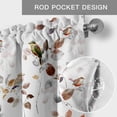 thumbnail image 5 of Valance for Windows,Fall Leaves Orange Gray Ombre Valances Curtain Rod Pocket Valance for Kitchen Bedroom Living Room Bathroom,Pastoral Bird Watercolor Short Curtains Window Treatment 42x12in, 5 of 9