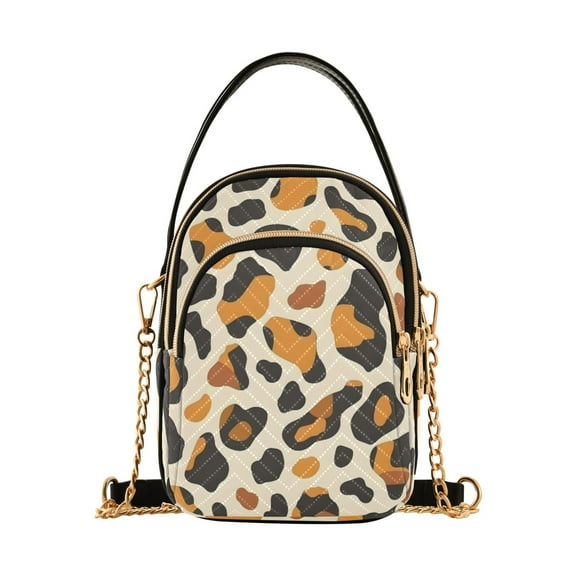 joogoo Women Leopard Print Chain Crossbody Bags Shoulder Handbag Phone Purse