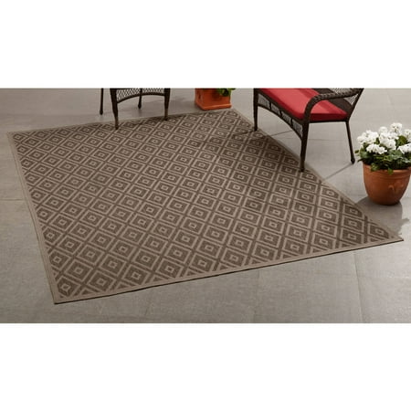 Mainstays Outdoor Indoor Grey Diamond Rug