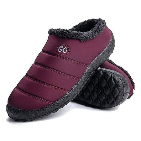 

Womens Comfortable Memory Foam Slippers boots Winter Plush Fleece Lined House Shoes