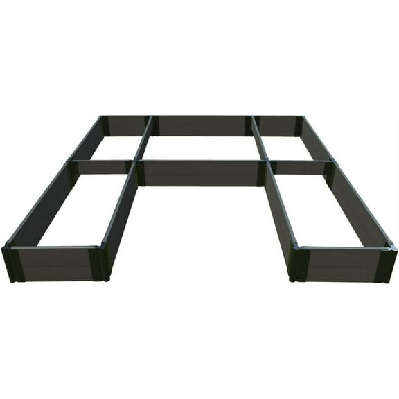 WEATHERED WOOD 'WALK-IN U-SHAPE' - 8' X 8' X 11" RAISED GARDEN BED - 1" PROFILE