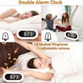 thumbnail image 5 of Digital alarm clock with night light, alarm clock for bedroom, snooze function, smart alarm clocks for heavy sleepers (white) White, 5 of 5
