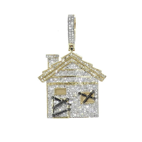 Midwest Jewellery Trap House Diamond Pendant 1.45ctw in 10K Gold, 1.75"
