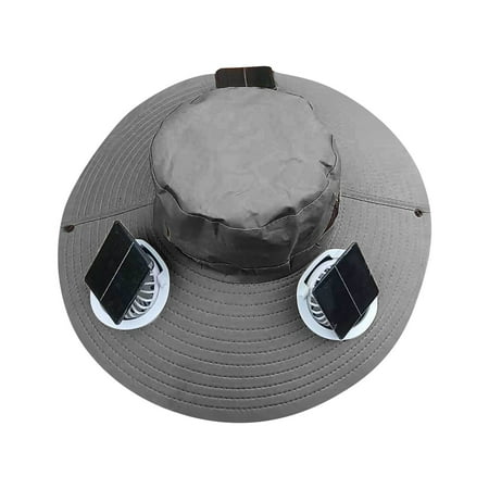 Hovmgk Wide Solar Fan Outdoor Fishing Hat for Men Solar-Powered Adjustable 3-Speed Fan Sun Hat with Cooling Technology Breathable Fishing Hat for Lawn & Garden Hiking and Outdoor Sports