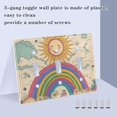 thumbnail image 3 of Yayeee Toggle Light Switch Wall Plate 2-Gang 4.56"x4.48" Decorative Outlet Cover, Beige Rainbow, 3 of 7