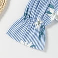 thumbnail image 4 of PatPat Baby / Toddler Girls Clothes Little Girls Rompers Floral Print Striped Off Shoulder Romper Size 1-5T, 4 of 12