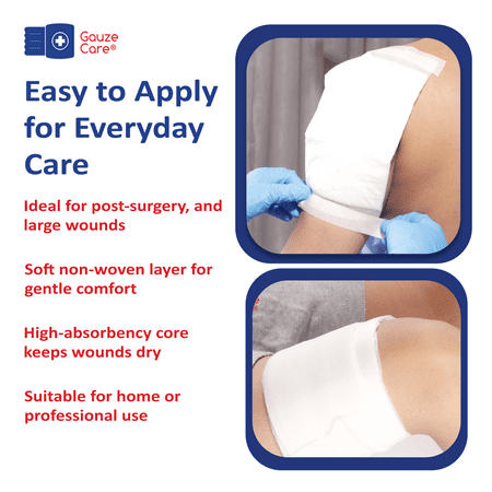 Gauze Care Abdominal Pads, 20 Count, 5x9 Sterile, Extra Absorbent, Non-Stick, for Heavy Wounds and First Aid Kits