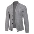 thumbnail image 2 of Men's Cardigan Winter Fashionable Knitted Sweater Jacket European Style Casual Solid Color Comfortable Lightweight, 2 of 9