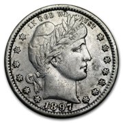 1897-S Barber Quarter AU (Cleaned)
