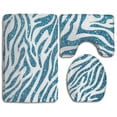 thumbnail image 1 of ABPHQTO Leopardo de rayas azules de guepardo Juego de alfombras de baño de 3 piezas Alfombra de baño Alfombra de contorno y tapa de inodoro, 1 of 2