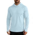 thumbnail image 5 of LEKWK Fishing Shirts for Men Quick Dry Long Sleeve Hooded Face Cover Slim Fit Sun Shirt Lightweight Breathable UPF 50+ Protection Athletic Fishing Wear Light Blue XXXL, 5 of 7