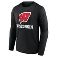 thumbnail image 2 of Men's Fanatics Black Wisconsin Badgers Team Lockup Long Sleeve T-Shirt, 2 of 3