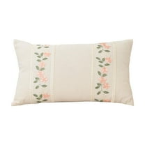 Jubipavy Rectangular Pillows Cases with Embroidered Rose Flower,Head Lumbar Support Simples Pillowcases,for Holiday Gifts,Living Room,Couch,Chair Sofa,Bed,19.6"x11.8"