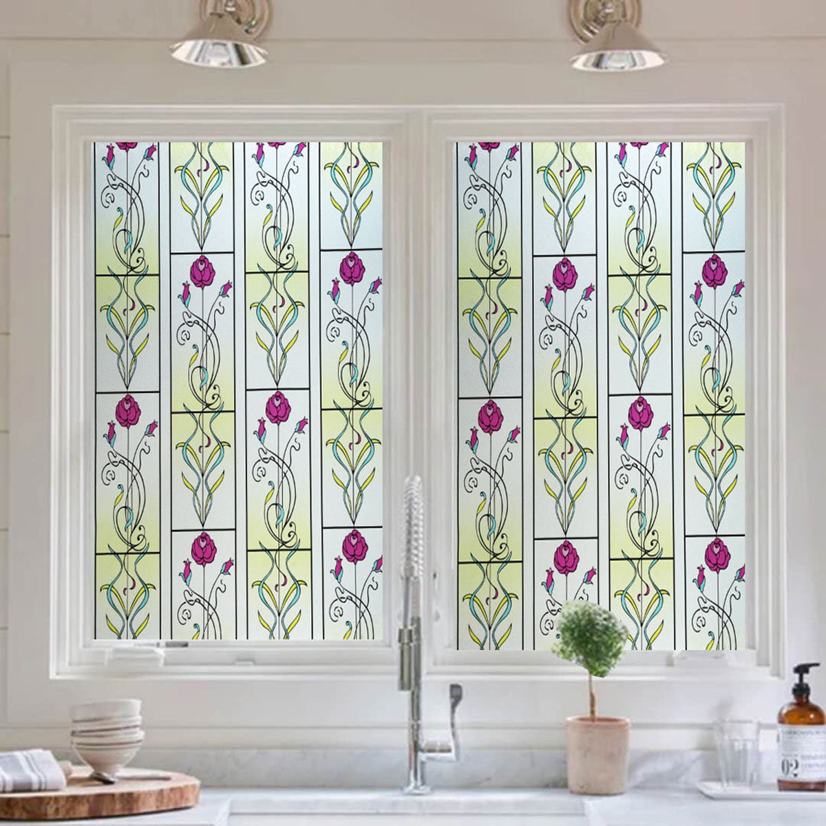 Details about   Static Cling Frosted Stained Glass Film Window Door Vinyl Sticker Home Decor PVC 