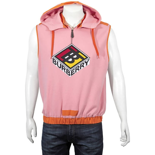Burberry Men's Candy Pink Logo Hoodie, Brand Size Large 