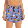 thumbnail image 4 of Lsque Fastfoods Printed Women's Running Shorts with Liner Pockets,Elastic Quick Dry Workout Athletic Gym Yoga Shorts,Womens High Waist Shorts-, 4 of 9