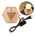 thumbnail image 4 of E27 Wooden Table Lamp Bulb Socket Holder Night Light Bedside Light diamond 8x8cm, 4 of 8