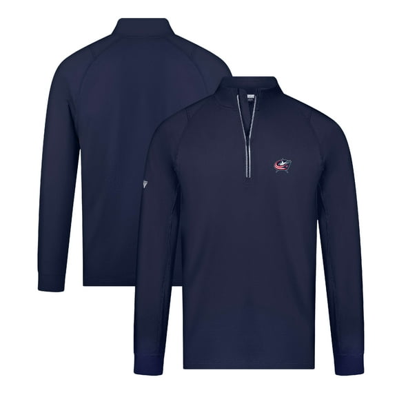 Men's Levelwear Navy Columbus Blue Jackets Theory Insignia Core Quarter-Zip Pullover Top