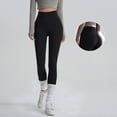 thumbnail image 2 of QIUOMBBP Womens No Front Seam Leggings High Waist Butt Lifting Yoga Legging Tummy Control Sport Running Pant Black M, 2 of 6