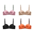 thumbnail image 4 of Lumistal Push Up Bra Contrast Color Thin Strap Bra Front Cup Everyday T Shirt Bra Comfortable No Underwire Wireless Bra Sports Bras for Women S, 4 of 7