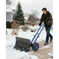 thumbnail image 1 of COZONY Pelle à Neige Robuste avec Roues, Lame en Métal 29 Pouces L x 19 Pouces H, Manche à Angle et Hauteur Réglables, Pousse-Neige à Roues pour Entrée, Trottoir, Cour, Plaque de Pelle Noire + Poteau Bleu + Rebord Bleu, 1 of 7