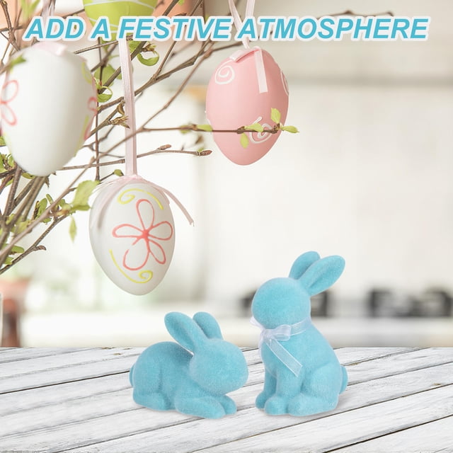 unbranded 2Ud De Pascua Con Textura Suave De Flocking Resina Para Hogar O Jardín