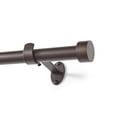 thumbnail image 3 of Threadmade Serena Single Curtain Rod with Contemporary Cap Finial, Antique Bronze - 32"W x 142"L, 3 of 6