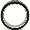 thumbnail image 2 of Stainless Steel Polished Faceted Black Ceramic Cz Ring (Size 5) Made In China sr559-5, 2 of 5