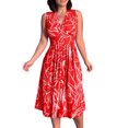 thumbnail image 6 of Bxsruta Womens Summer Sundress Bohemian Floral Pleated Midi Dresses Casual Flowy Tank Dress, 6 of 7