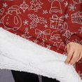thumbnail image 3 of Oversized Wearable Blanket Hoodie,Red Christmas Scene Pattern Sherpa Blanket Hoodie with Super Pockets,Super Warm Fuzzy Pullover for Women & Men, 3 of 6