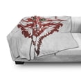 thumbnail image 3 of Fox Soft Flannel Fleece Throw Blanket, Patterned Portrait of Fox Sharp Green Eyes Wavy Curvy Design, Cozy Plush for Indoor and Outdoor Use, 60" x 80", Dark Coral Green White, by Ambesonne, 3 of 6
