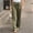 Green, variant on UTTOASFAY Woman Pants Fashion Women Solid Color Pants Linen Sashes Straight Casual Long Pants Trousers Khaki M