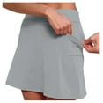 thumbnail image 2 of Christmas Birthday Gifts for Curvy Women-High Waisted Tummy Control Athletic Skorts with Pockets,Moisture Wicking UPF50+ Sun Protection Skirt Built-in Compression Shorts for Golf Tennis Hiking,Grey S, 2 of 6