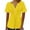 Yellow, variant on yillto Womens Plus Size Blouse V Neck Buttons Pleated Short Sleeve Tunic Tops Summer Solid Color Tshirts S-3XL