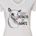 thumbnail image 4 of Inktastic Easily Distracted by Goats Cute Goat Women's V-Neck T-Shirt, 4 of 5