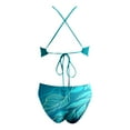 thumbnail image 4 of High Neck Halter Bikini Top Floral Swimsuits Two Piece Bathing Suits Triangle Bottoms for Women Teen Juniors, 4 of 5