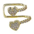 thumbnail image 5 of Yesbay 6 Pcs Women Ear Clip Ear Cuff Rhinestone Heart Smooth Polished C-shaped Non-pierced Anti-slip Stainless Lightweight Hip Hop Lady Ear Clips Club Jewelry, 5 of 8