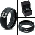 thumbnail image 4 of Tungsten Wyoming The Equality State Heart Band Ring 8mm Men Women Comfort Fit Black Dome Polished, 4 of 4