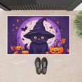 thumbnail image 3 of Halloween-themed Door Mats Wear-Resistant Witch Cat Pumpkins Cute Kitten Porch Mat Halloween Night Scary Cat Entrance Mats for Entryway Patio Kitchen Deco (19.7"x31.5"), 3 of 5