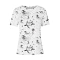 thumbnail image 4 of Tnhcen T-Shirt de Base à Manches Courtes d'Été à Col Rond pour Femme avec Imprimé d'Animaux Marins / Extensible, Respirant, Grande Taille (P-3TG) / Décontracté, Plage, Usage Quotidien, 4 of 4
