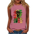 thumbnail image 2 of Sakmal Summer Tanks for Women 2024 Pink Crew Neck Independence Day Loose Fit Tunic Tops, 2 of 4