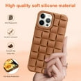 thumbnail image 3 of for iPhone 12 Pro Max Case Cute 3D Weave Grid Design for Women Girls Soft TPU Silicone Phone Case Raised Bumper Corners Full Protective Case Cover for iPhone 12 Pro Max 6.7 inch (Brown), 3 of 7