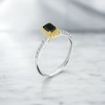 thumbnail image 4 of Gem Stone King 925 Silver and 10K Yellow Gold Black Onyx and White Lab Grown Diamond Engagement Ring for Women | 0.88 Cttw | Octagon 6X4MM | Gemstone December Birthstone | Size 9, 4 of 4
