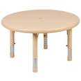 thumbnail image 2 of Emma + Oliver 33" Round Natural Plastic Height Adjustable Activity Table - School Table for 4, 2 of 10