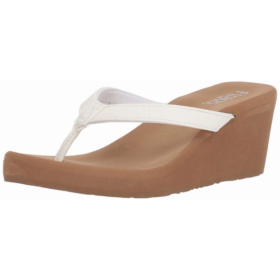 Flojos 842998105424 Womens Olivia Wedge Sandals, White & Olive - Size 6