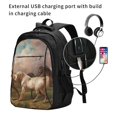 Salouo Three Horses Oil Painting Pattern Extra Large Travel Laptop