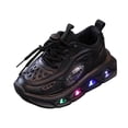 thumbnail image 2 of WAVSUF Kids Girls Casual Sneakers Soft Breathable Slip On Light Up Casual Play Flat Shoes Black 7 Toddler, 2 of 7
